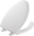 MAYFAIR 18440EC 000 Open Front Toilet Seat will Never Loosen and Easily Remove, ELONGATED, Durable Enameled Wood, White