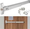 BEAMNOVA 27.5 in Commercial Door Push Bar Panic Exit Device with Exterior Lever Lock Key Roller Strike Plate End Cap Universal Emergency Hardware, for 27.5 to 41 inches Wide Door, Metallic