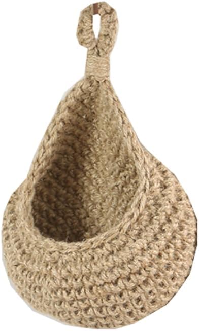 Jute Hanging Vegetable Fruit Baskets Bag Potato Garlic Onion Pantry Storage Baskets Wall Vegetable Holder Orchid Planter for Kitchen Restaurant S