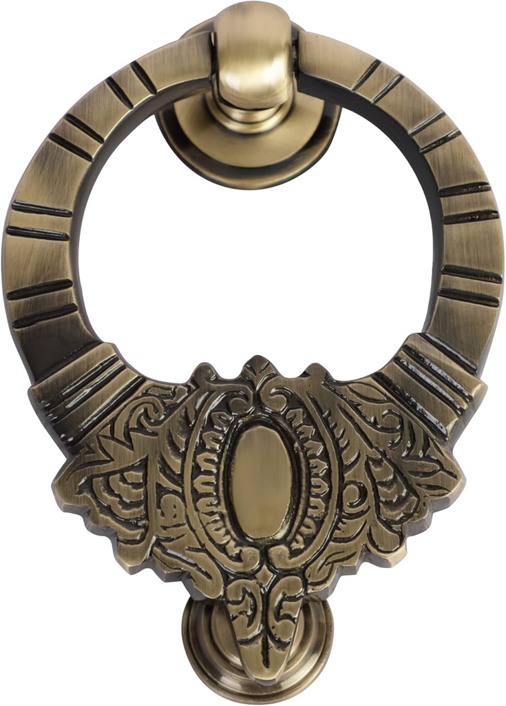 Brass Door Knocker Hand-Etched Cavred Gate Knocker Handle Pull Door Accessories Home Decor Knocker Door Hardware (Decorative)