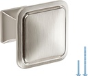 JOY DECOR 10 Pack Brushed Nickel Square Cabinet Knob Kitchen Cabinet Knobs Single Hole Knobs for Cabinets and Drawers Brushed Nickel Dresser Knobs