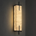 22.8" Alabaster Wall Sconce, Marble Wall Light, Stone Vanity Light Fixture, Linear Black Brass, Bathroom Bedroom Living Room