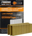 Freeman 16-Gauge 1-1/2" Glue Collated Construction Staples with 7/16" Crown – 1,000 Count – Galvanized Heavy-Duty 16 GA Staples for Siding, Roofing & Sheathing – CS16-15