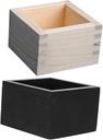 VICASKY 2pcs Japanese Sake Cup with Versatile Wooden Square Box Wood Storage Container for Sake Cups and Small Items Portable Traditional Design for and Home Use