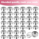 TecUnite 100 Pack 2 Ounce Metal Tin Cans Round Empty Container Salve Tins with Clear Lid for Kitchen, Office, Candles, Candies