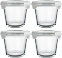24 Oz Round Glass Food Storage Container, 3 Cup Round Glass Soup Container with Airtight Lids BPA free, Leakproof Borosilicate Storage bowls, Dishwasher Microwave Freezer Safe (4 Pack)