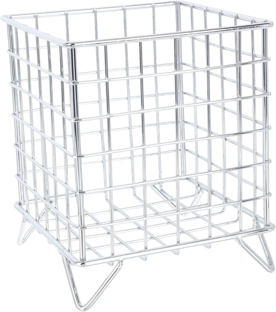 Iron Square Shaped Storage Basket Nordic Style Metal Holder for Kitchen Desktop and Home Organization Sturdy Iron Craft with Hollow Design