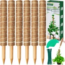 EAONE 96'' Moss Pole for Plants Indoor, 6 Pack 16” Monstera Plant Support Moss Stick for Climbing Plants, Stackable Coir Totem Pole Monstera Stakes with 12 Plant Labels & 100 Ties for Potted Plants