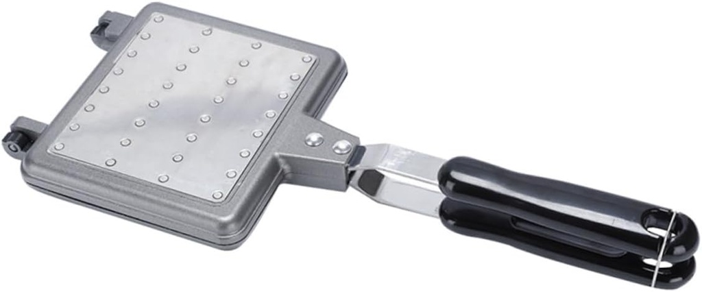 Portable Waffle Maker Aluminium Alloy Waffle Baking Mold for Pancakes Effort-saving Design Easy to Use Suitable for Home Kitchen and Outdoor Cooking