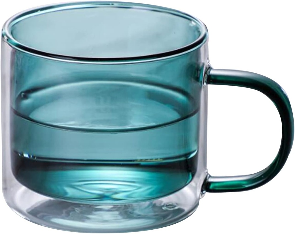 Clear Tea Cups Large Wide Mouth Mocha Hot Beverage Mugs Clear Espresso Cups with Handle Perfect for Espresso Machine and Coffee Maker 8.8 Ounces