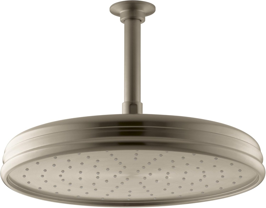 KOHLER 45202-BV Traditional Round Rainhead with Katalyst Air Induction Spray, 2.0 GPM, 8-Inch, Vibrant Brushed Bronze