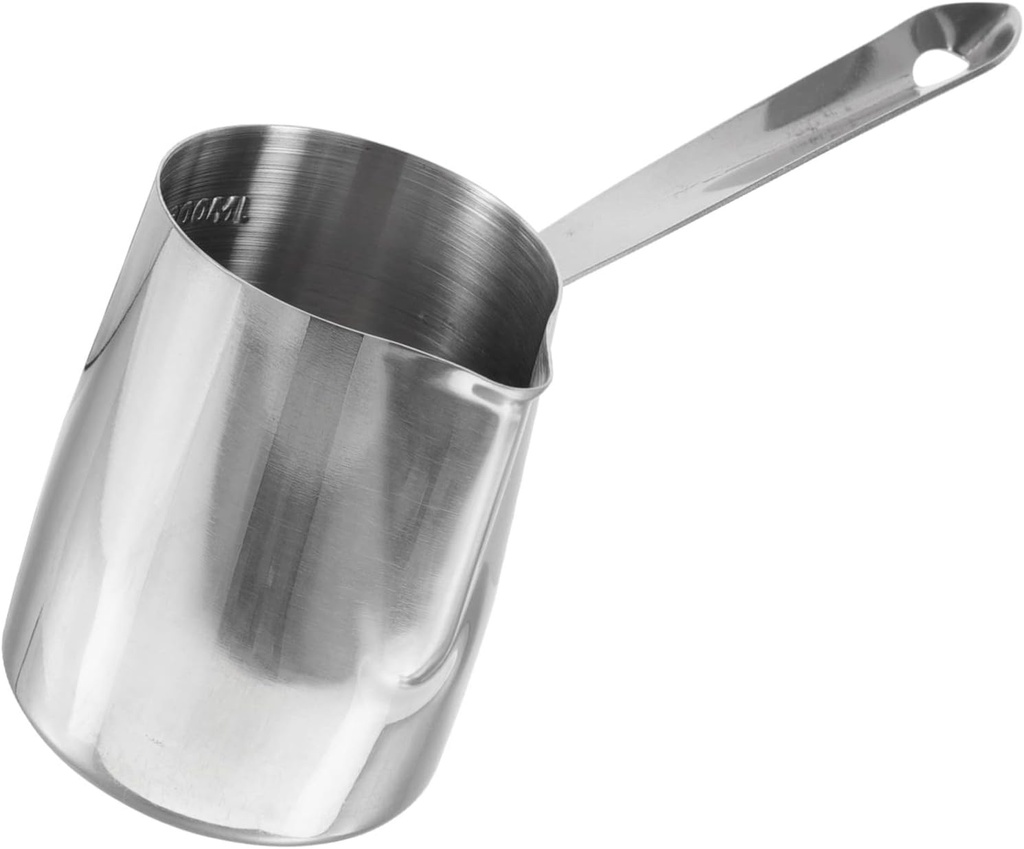 Portable Stainless Steel Frothing Cup with Ergonomic Handle Household Steaming Pitcher for Coffee Milk Tea More Easy to Clean Design