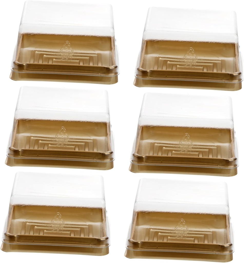 50pcs Boxes Lids Square Cake Trays Cupcake Boxes Food Grade Plastic Wedding Cakes