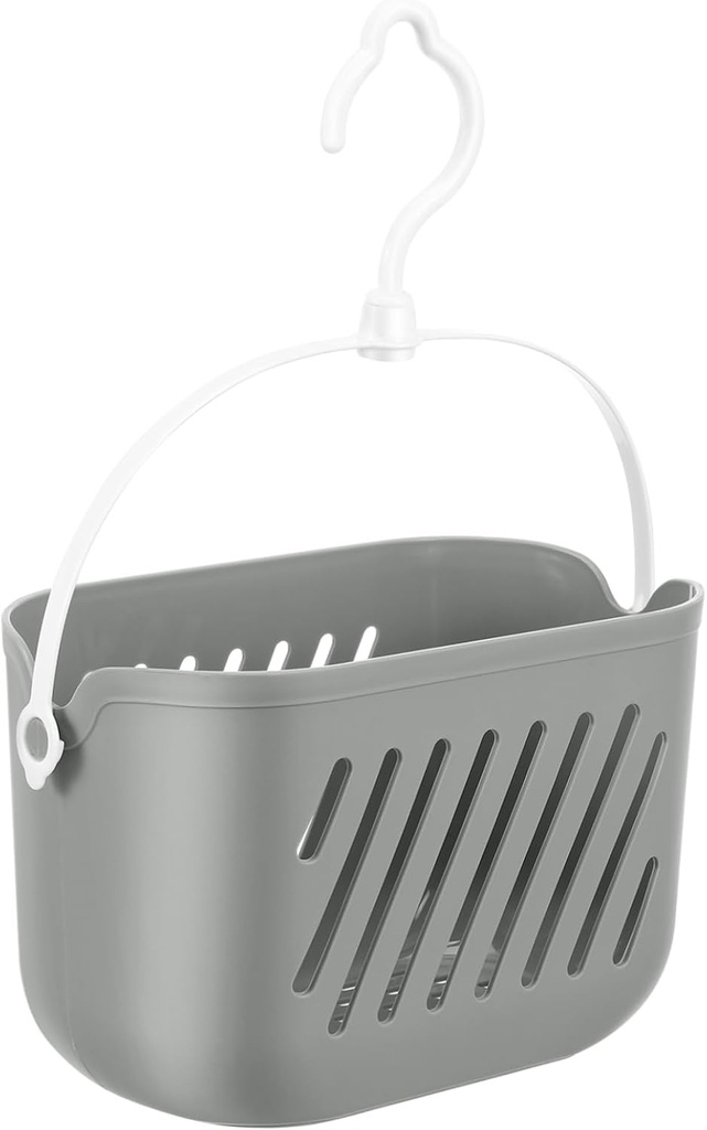 Garneck 1pcs Plastic Hanging Shower Organizer Basket Wall Mounted Storage for Kitchen Bathroom Easy Installation Plastic Space-saving Design Gray