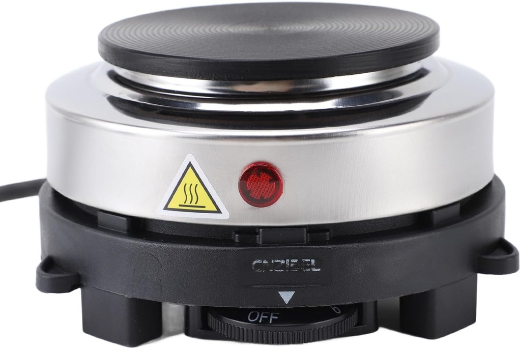 Electric Tea Pot Hot Plate, 6 Levels Temperature Control, Portable Mini Pot Heater, Stainless Steel Burner, Electric Pot Heater (US Plug 110V)