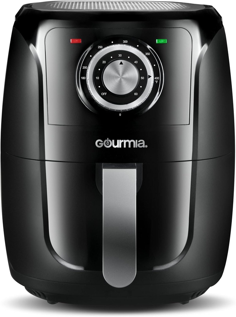 Gourmia GAF566 5-Quart Air Fryer - No Oil Healthy Frying - Classic Knob Controls - Easy Clean-Up - Recipe Book Included