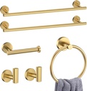 Brushed Gold 6 Pieces Bathroom Hardware Accessories Set Gold Towel Bar Set,Modern Towel Holder Set for Bathroom,Stainless Steel Towel Rack Set Wall-Mounted 23.6 Inch