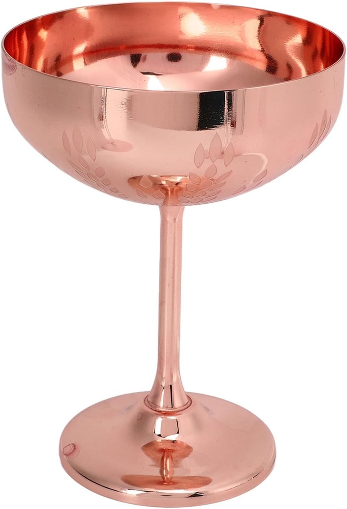 Akozon Metal Champagne Glass 304 Stainless Steel Goblet Engraved Party Red Wine Cup Decorative Cups Home and Family Appliance and Decor