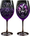 Gothic Witch and Roses Custom Long Stemmed Wine Glass, Witch Vibes Personalized Whiskey Glass for Women, Witchy Wine Glasses for Bestie Sister, Halloween Whiskey Glass, Halloween Witch Gifts for Women