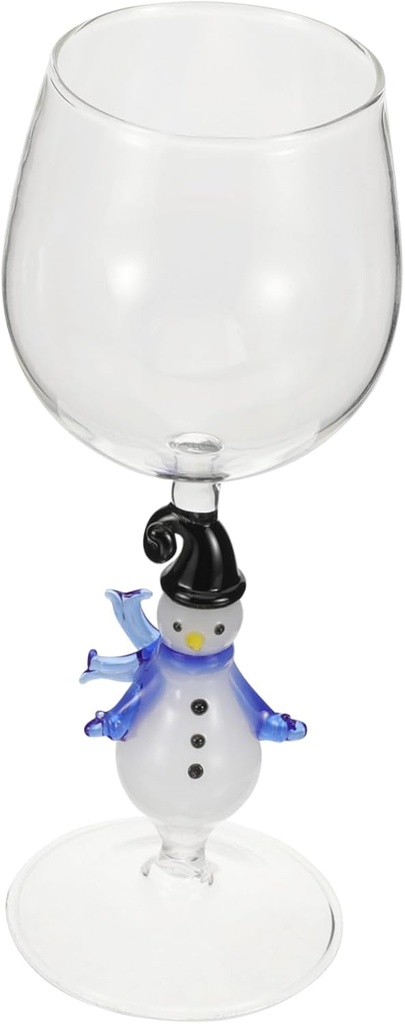 Xmas Snowman Wine Goblet Adorable Christmas Wine Glass for Parties Sturdy Glass Cocktail Cup Unique Design Holiday Drinkware for Home Decor and Entertaining