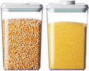 Food Storage Containers with Lids,2.9Qt 2Pcs Airtight Pop Food Storage Containers, BPA-Free Stackable Kitchen Pantry Organizers and Storage, One Button Opening Flour and Sugar Container Sets