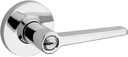 Kwikset SL6500DALRDT Daylon Single Cylinder Keyed Entry Door Lever Set with Round Rose from The Safe Lock Collection - Polished Chrome