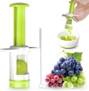 Grapes Cutter for Toddlers, Fruit & Veggie Cutter for Kids Grape Slicer Kitchen Tool, Perfect for Fruit Salads, Snacks, and Cake Decorations-Green Container-Green CrossBlade
