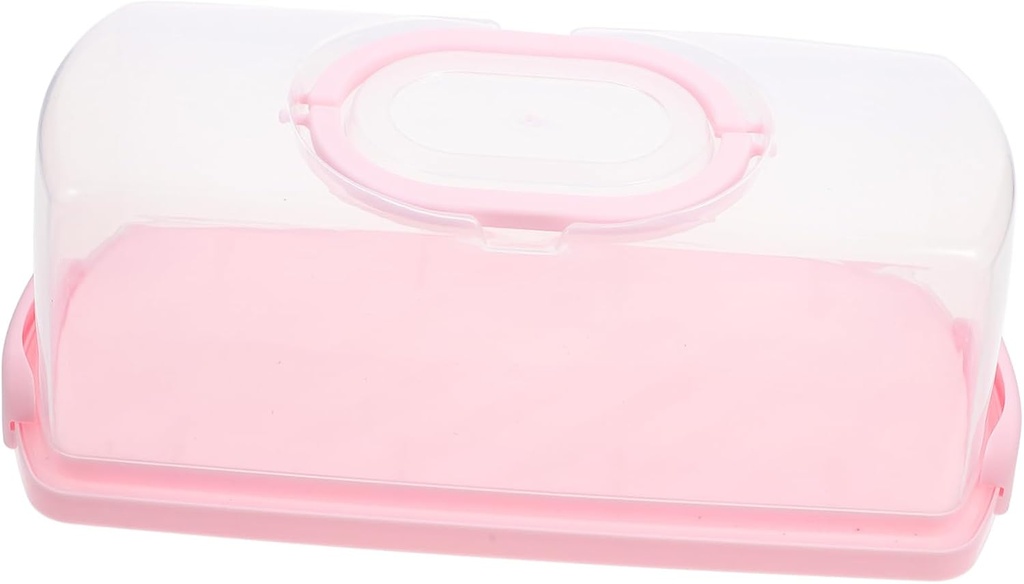 Unomor Rectangular Bread Cake Storage Box Airtight Handheld Portable Lunch Box