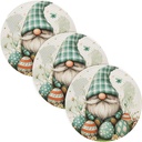 Gnome Green Buffalo Plaid Eggs Easter 3 Pcs Microwave Trivet for Crock Pot 15in Kitchen Hot Pads Home Decor