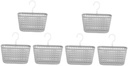 6pcs Rotating Plastic Hanging Baskets with Hooks Mesh Ventilated Bathroom Organizer for Shower Kitchen Bedroom Storage Multi Purpose Wall Mounted Storage