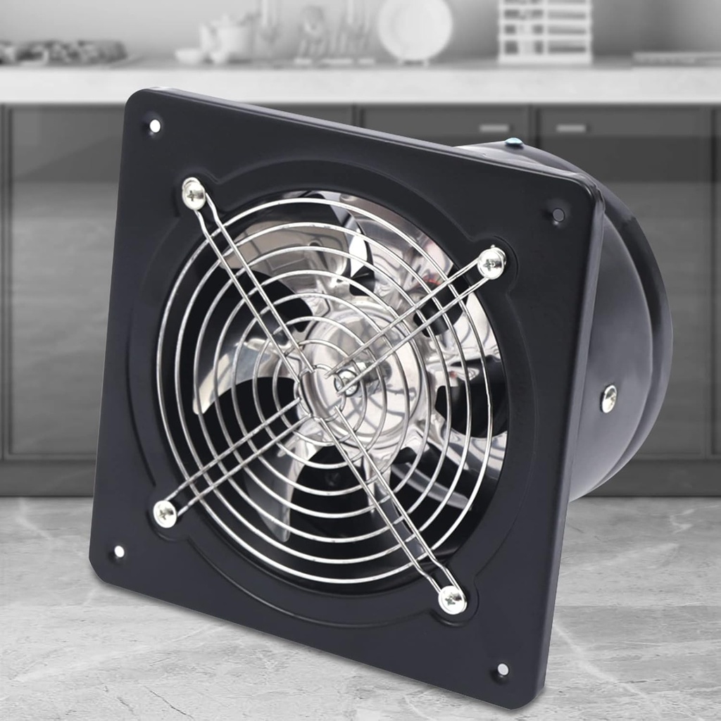 6 Inch Exhaust Fan - Wall Mounted Ventilation Fan with 380CFM & 2800RPM, Low Noise Extractor Fan for Kitchen, Bathroom, Garage, Basement, Attic & Laundry Room