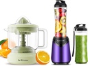 La Reveuse 34 oz electric citrus juicer + La Reveuse 300W personal size blender (2 Cups,purple)
