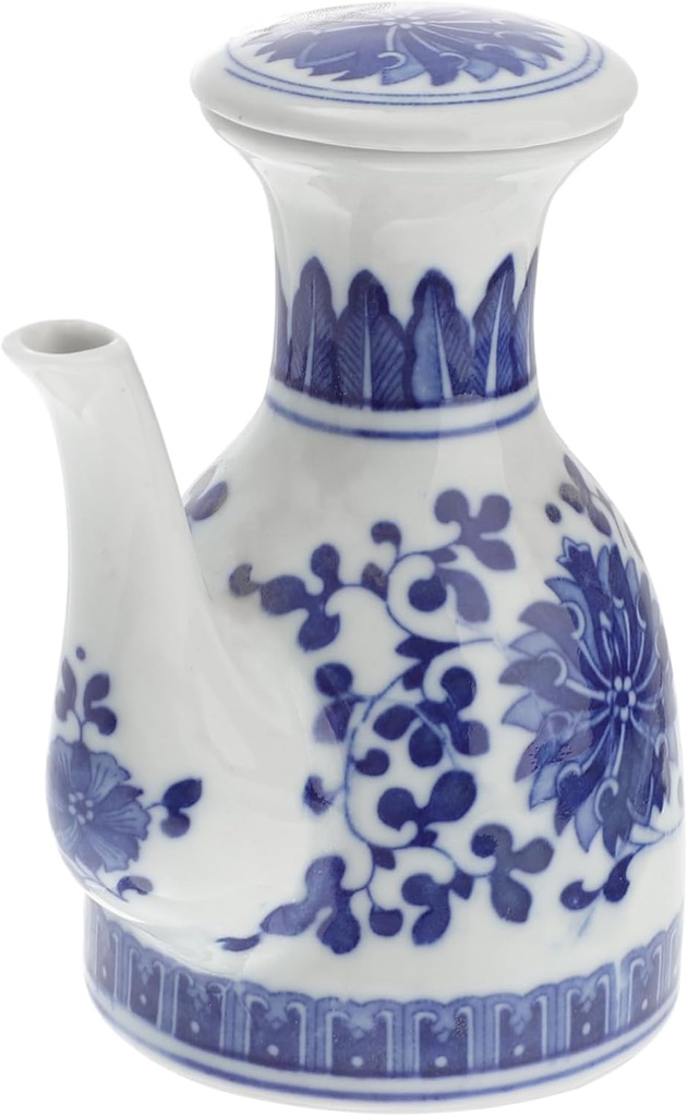 PRETYZOOM Ceramic Soy Sauce Dispenser Vinegar Container Elegant Oil Holder for Home Restaurant Unique Design Kitchen Storage Jar Random Floral Pattern