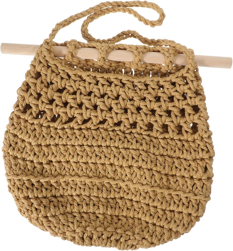 Handmade Boho Cotton Rope Hanging Wall Basket Versatile Fruit Storage for Kitchen Home Decoration for Fruits Vegetables and Tableware Design