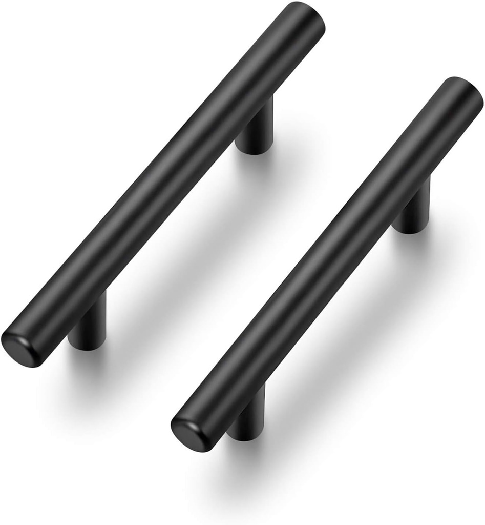 Ravinte 25 Pack | 6'' Cabinet Pulls Matte Black Stainless Steel Kitchen Drawer Pulls Cupboard Pulls Cabinet Handles 6”Length with 3.75” Hole Center