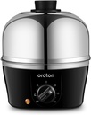 Oroton 9-Egg 304 Stainless Steel Egg Cooker – Steam & Boil Eggs with Timer, Automatic Shut-Off & 3 Cooking Modes (Black)(Hard/Medium/Soft)​