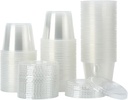 [200Sets-5.5oz Clear Plastic Disposable Portion Cups with Lids, Souffle Cups, Condiment Cups,Jello Shots, Slime & Medicine Premium Small Plastic Containers