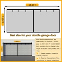 Fiberglass Magnetic Garage Screen Door - Double 16x7ft (2 car) Hands Free Mesh Screen Door，DIY Retractable Garage Door Screen with 6 Roll Up Starps (Fit 16 Ft W * 7 Ft H-A)