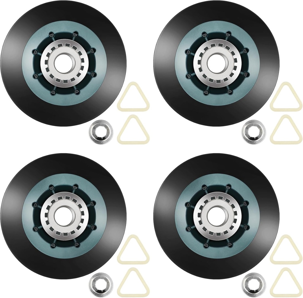 WPW10314173 W10314173 Dryer Drum Support Roller Kit Dryer Drum Rollers Replaces W10314171 8536973 8536974 AP6019303 PS11752609 Suitable for maytag kenmore whirlpool kitchenaid Dryers-4PCS