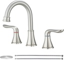 Widespread Bathroom Faucets 3 Hole Brushed Nickel 8 Inch Faucet for Bathroom Sink Vanity RV Farmhouse Double Handles 3 Piece Faucets with Pop Up Drain