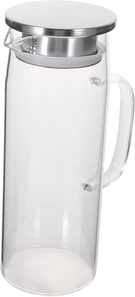 Garneck 1pc Cold Resistant Glass Teapot Random Lid Design for Glass Kettle for Iced Tea and Scented Brews