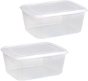 2Pcs Food Storage Containers Stackable Fridge Organizer Airtight Bread Box Fridge Produce Saver for Household Restaurant Pies, 2000ml