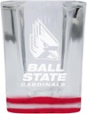 R and R Imports Ball State University 2 Ounce Engraved Shot Glass Square Red Base Officially Licensed Collegiate Product 4-Pack