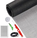 Window Screen Replacement Kit Width:48in Length:158 Fiberglass|Includes Full Set of Tools | Suitable for Windows, Screen Doors, and Courtyards | UV Resistant and Durable | Easy to Install