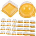 100Pcs Cake Packing Box Muffin Holders Plastic Cupcake Containers for Moon Cakes Pastries Desserts for Baking Food Storage