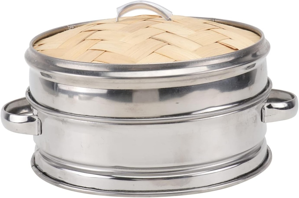 1 Set Stainless Steel Steaming Basket with Lid Portable Food Steamer for Dumpling Buns Easy to Use Space Saving Design Essential Kitchen Gadget