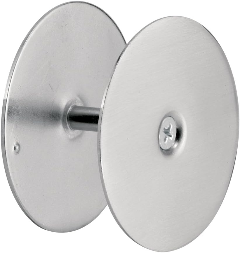 Prime-Line U 10446 Steel Door Hole Cover Plate, Satin Nickel (Single Pack)