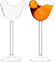 DOITOOL Clear Bird Cocktail Glasses Set of 2, wine glasses Bird Shaped Cocktail Glasses Unique Champagne Glasses Drinking Martini Goblet Glassware for KTV Home Bar Club (150ml)