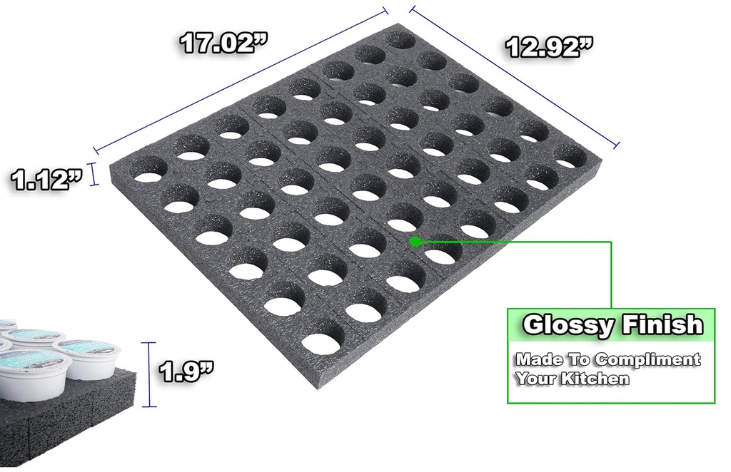 Case Club Foam fits 48 K-Pods in Customizable Drawer Organizer. Fits Keurig Coffee Pods