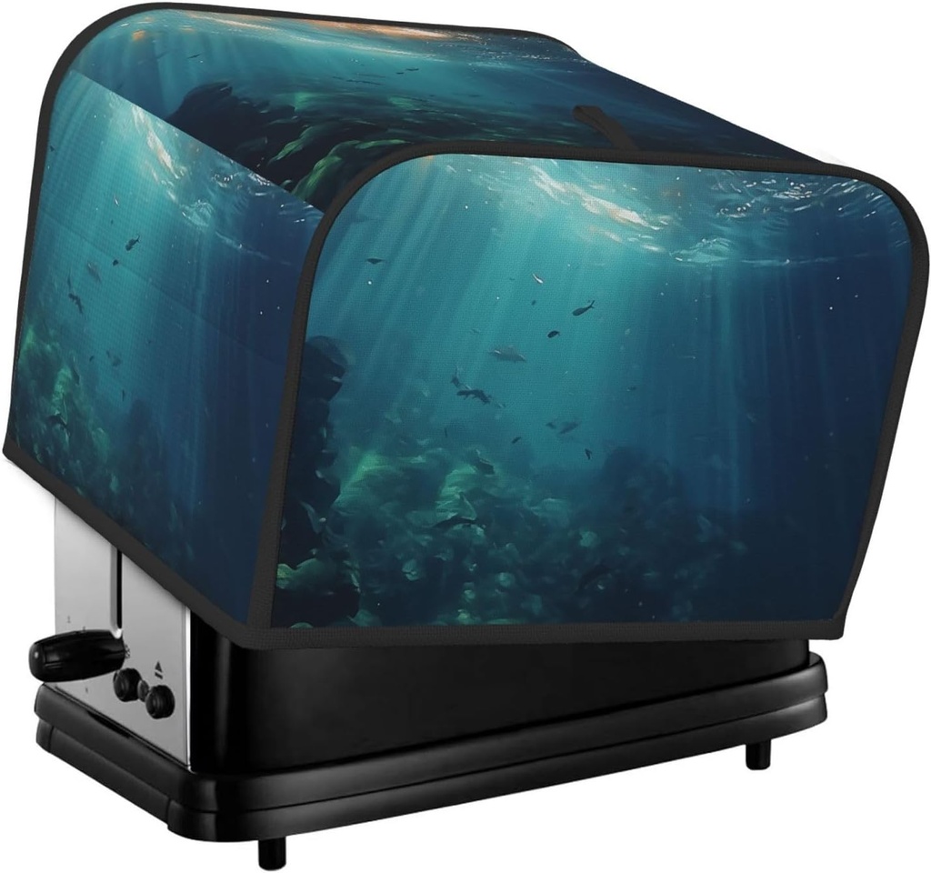 4 Slice Toaster Cover with Pocket Universal Size Toasters Dusts Covers Sea Bread Machine Cover & Protection Bread Machine Protector Small Kitchen Appliance Covers